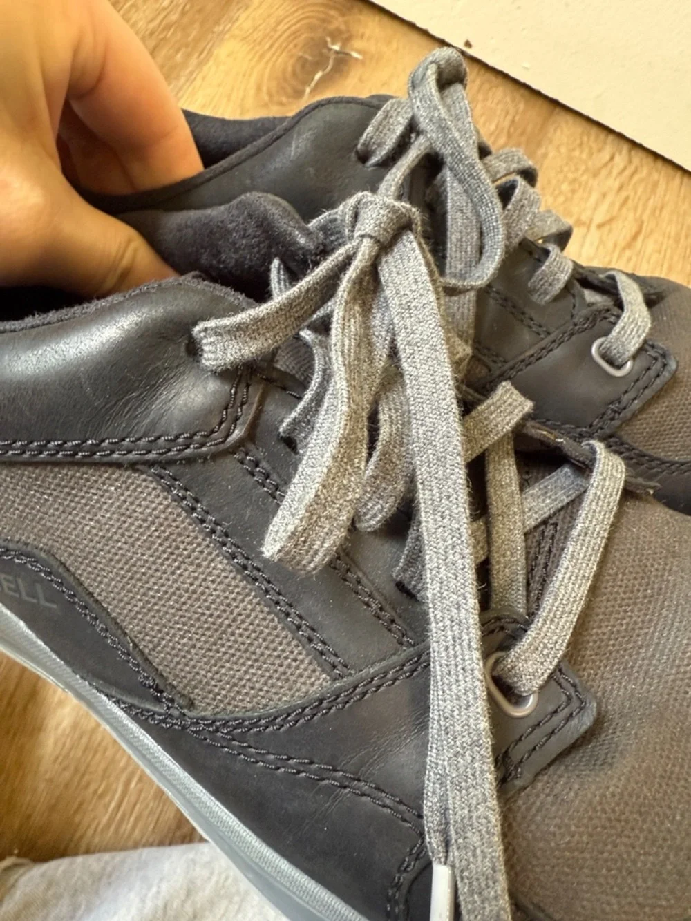 Merrell J91415 Comfort Walking Sneakers‎ Gray Mesh Leather Men’s 10